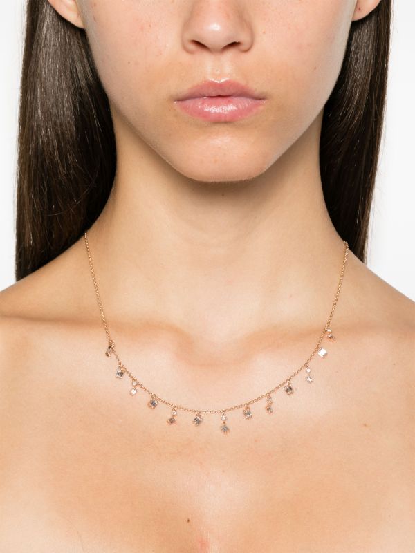 Suzanne Kalan 18K Rose Gold Cascade Diamond Necklace | Browns Fine Necklaces