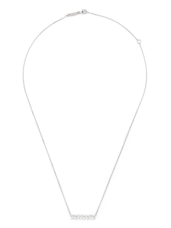 Suzanne Kalan 18K White Gold Classic Diamond Bar Necklace | Browns Fine Necklaces