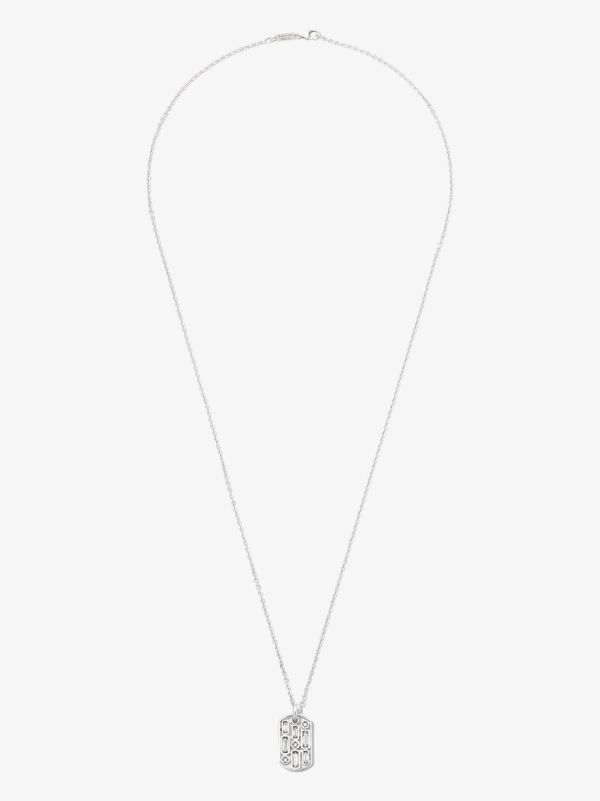 Suzanne Kalan 18K White Gold Diamond Tag Necklace | Browns Necklaces