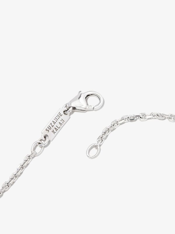 Suzanne Kalan 18K White Gold Diamond Tag Necklace | Browns Necklaces