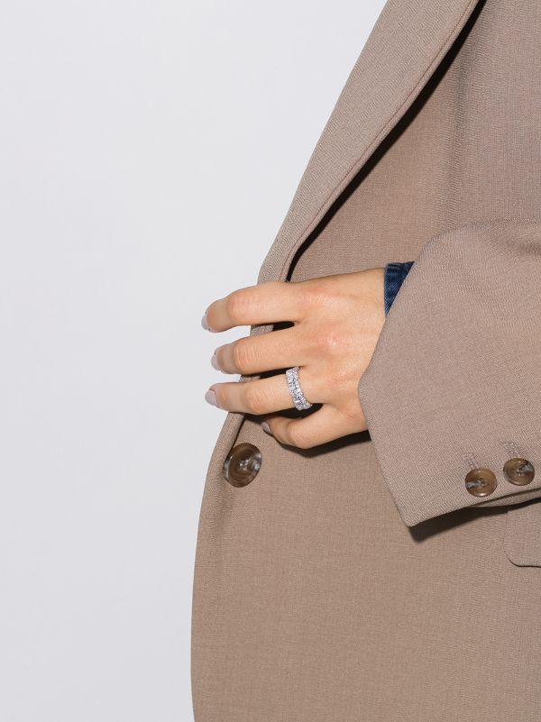 Suzanne Kalan 18K White Gold Fireworks Short Stack Diamond Ring | Browns Fine Rings