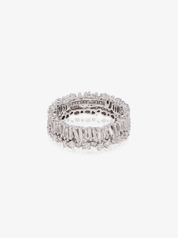 Suzanne Kalan 18K white gold Fireworks short stack diamond ring | Browns Fine Rings