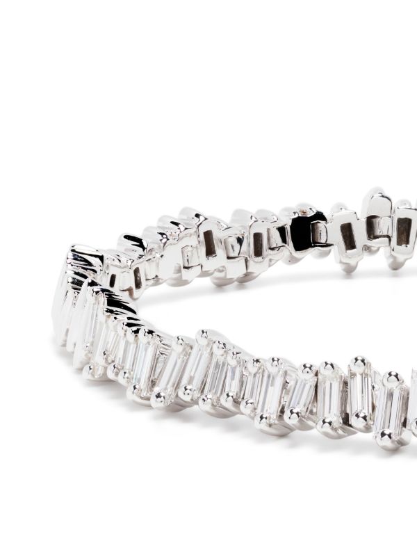 Suzanne Kalan 18K White Gold ID Diamond Bracelet | Browns Bracelets