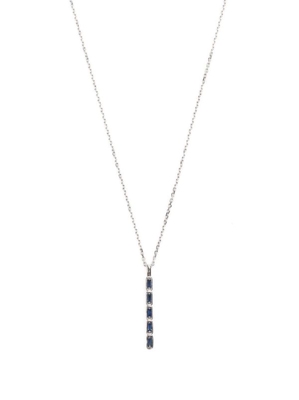 Suzanne Kalan 18K white gold Inlay large sapphire necklace | Browns Necklaces