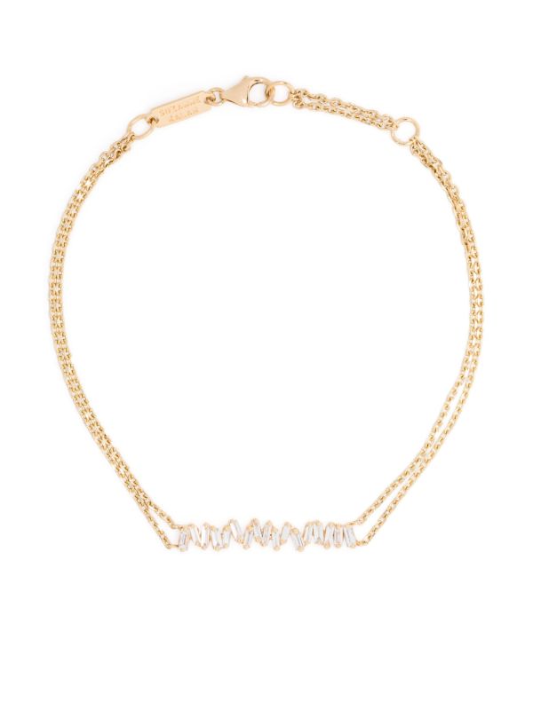 Suzanne Kalan 18K Yellow Gold Bar Diamond Bracelet | Browns Fine Bracelets
