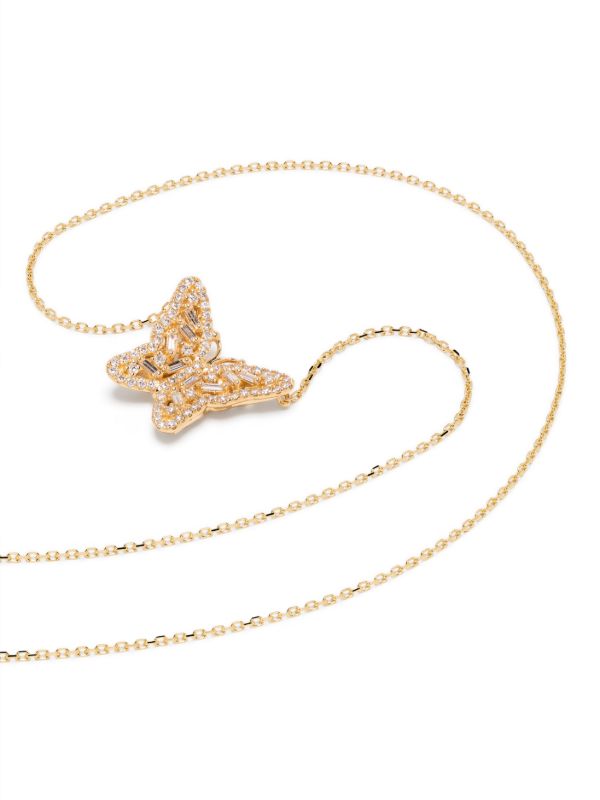 Suzanne Kalan 18K Yellow Gold Bold Butterfly Diamond Necklace | Browns Fine Necklaces