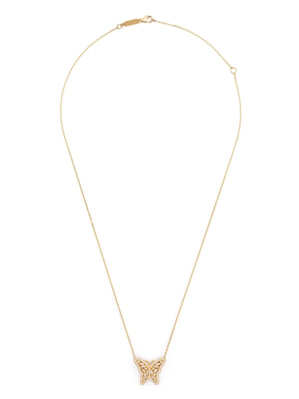 Suzanne Kalan 18K Yellow Gold Bold Butterfly Diamond Necklace | Browns Fine Necklaces