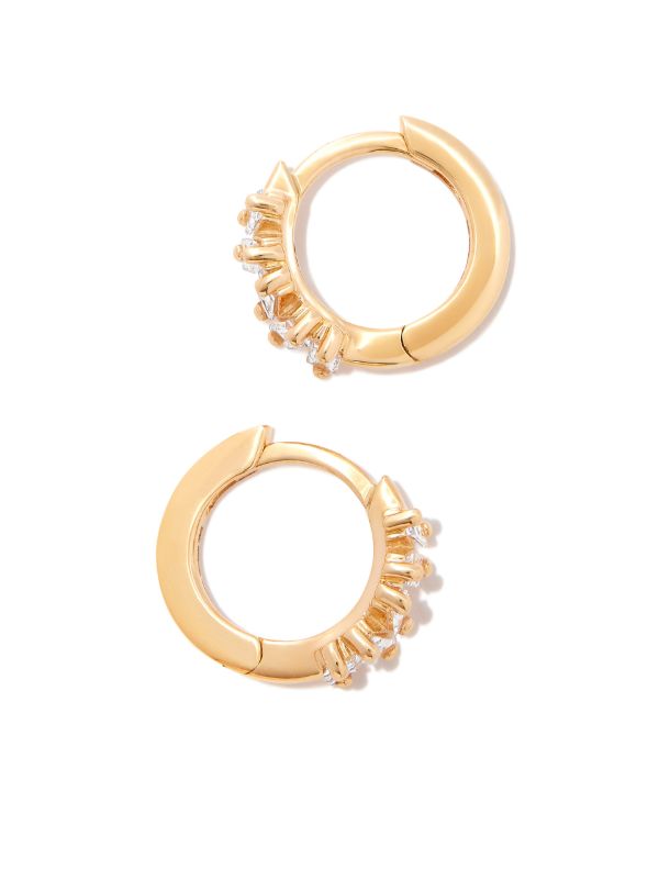 Suzanne Kalan 18K Yellow Gold Bold Diamond Huggie Earrings | Browns Fine Earrings
