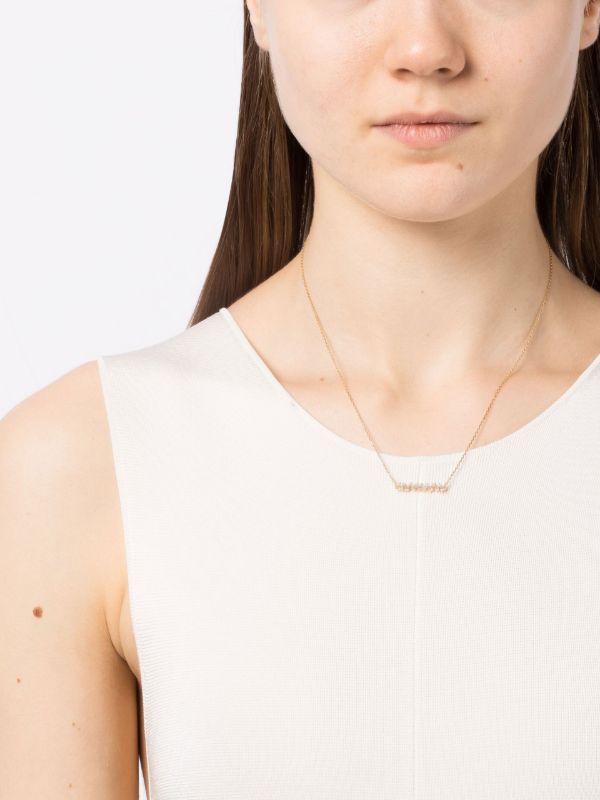 Suzanne Kalan 18K Yellow Gold Classic Diamond Bar Necklace | Browns Fine Necklaces