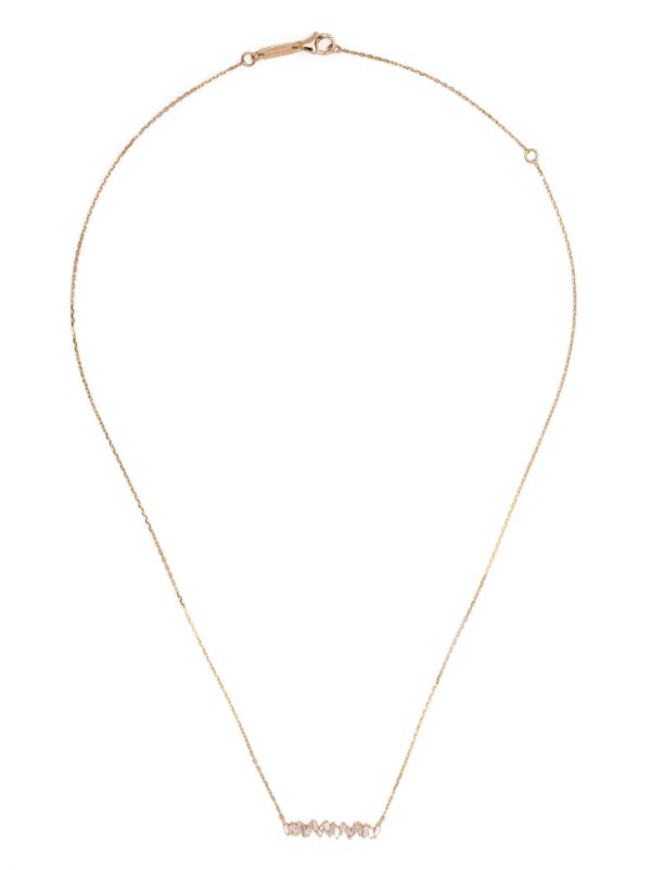 Suzanne Kalan 18K Yellow Gold Classic Diamond Bar Necklace | Browns Fine Necklaces