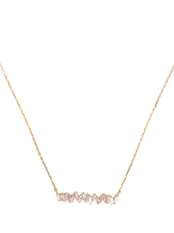 Suzanne Kalan 18K Yellow Gold Classic Diamond Bar Necklace | Browns Fine Necklaces