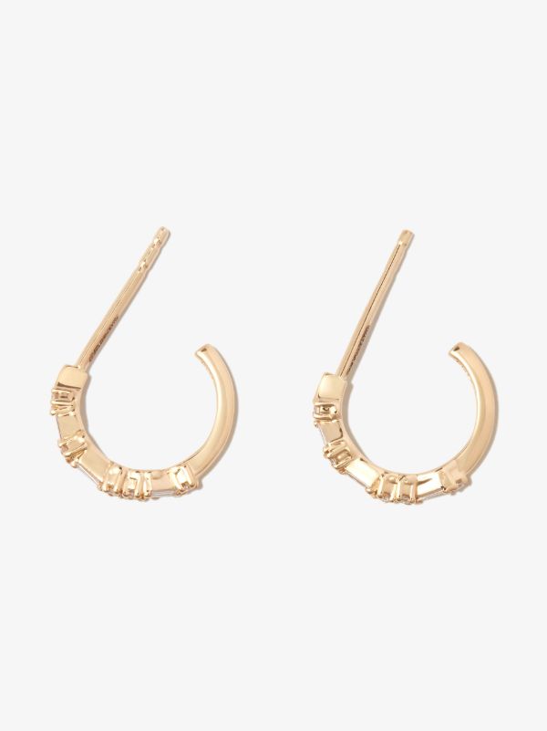 Suzanne Kalan 18K Yellow Gold Classic Hoop Thin Mix Diamond Hoop Earrings | Browns Fine Earrings