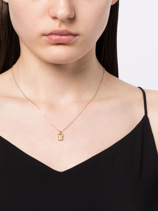 Suzanne Kalan 18K Yellow Gold Medium Dog Tag Diamond Necklace | Browns Fine Necklaces