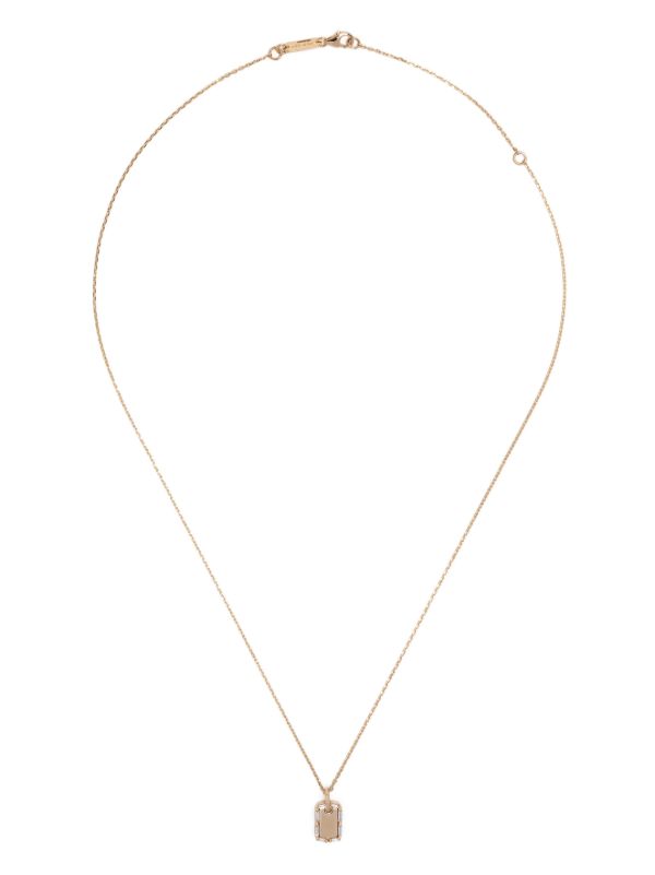 Suzanne Kalan 18K Yellow Gold Medium Dog Tag Diamond Necklace | Browns Fine Necklaces