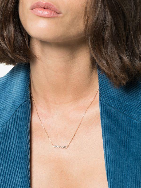 Suzanne Kalan 18kt Rose Gold Classic Diamond Bar Necklace | Browns Fine Necklaces