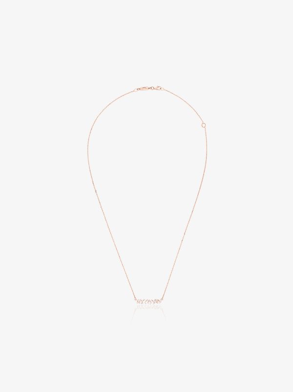 Suzanne Kalan 18kt rose gold Classic diamond bar necklace | Browns Fine Necklaces