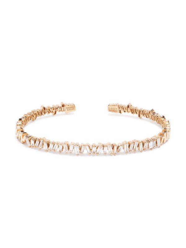 Suzanne Kalan 18kt Rose Gold Classic Diamond Fireworks bangle | Browns Fine Bracelets