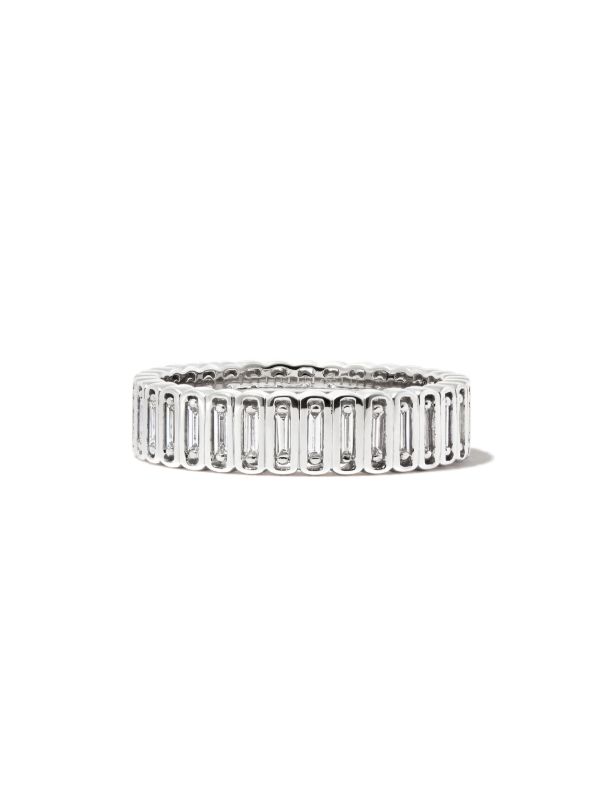 Suzanne Kalan 18kt White Gold Inlay Diamond Eternity Band Ring | Browns Rings