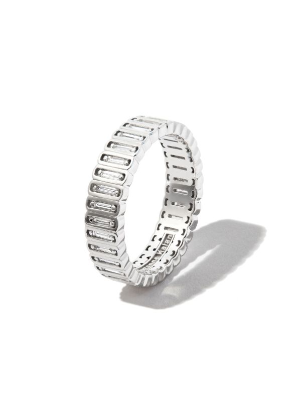 Suzanne Kalan 18kt White Gold Inlay Diamond Eternity Band Ring | Browns Rings