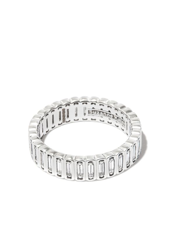 Suzanne Kalan 18kt white gold Inlay diamond eternity band ring | Browns Rings