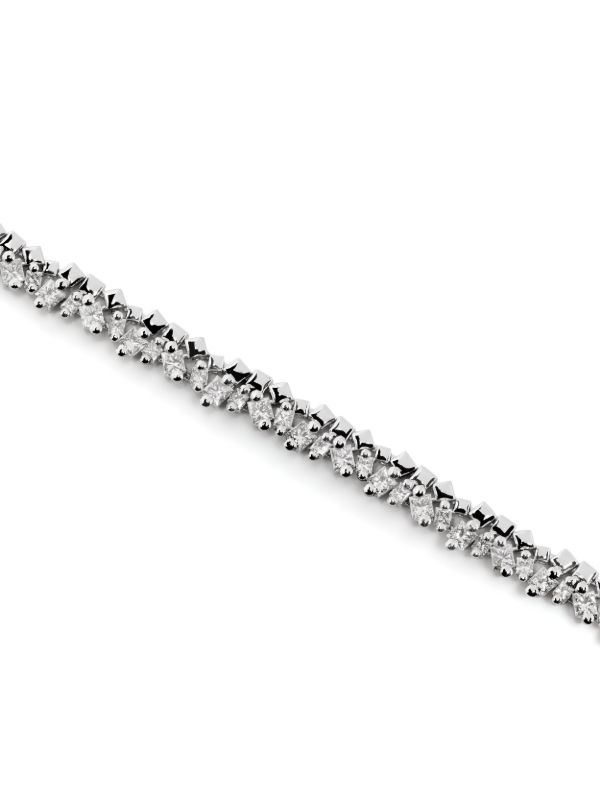Suzanne Kalan 18kt White Gold Princess Diamond Tennis Bracelet | Browns Fine Bracelets