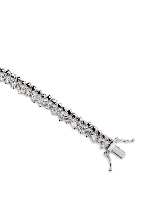 Suzanne Kalan 18kt White Gold Princess Diamond Tennis Bracelet | Browns Fine Bracelets