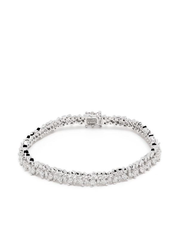 Suzanne Kalan 18kt white gold Princess diamond tennis bracelet | Browns Fine Bracelets