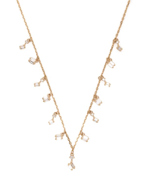 Suzanne Kalan 18kt yellow gold Classic diamond cascade necklace | Browns Fine Necklaces