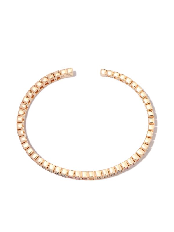 Suzanne Kalan 18kt Yellow Gold Inlay Classic Rainbow Sapphire Bangle | Browns Bracelets