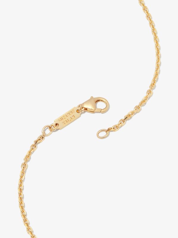 Suzanne Kalan 18kt Yellow Gold Inlay Sapphire Dog Tag Pendant Necklace | Browns Necklaces