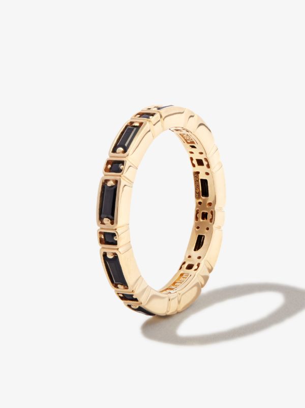 Suzanne Kalan 18kt Yellow Gold Inlay Sideways Sapphire Eternity Band Ring | Browns Rings