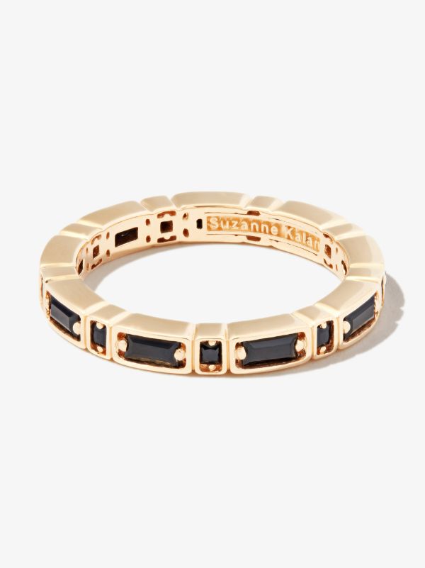 Suzanne Kalan 18kt yellow gold Inlay Sideways sapphire eternity band ring | Browns Rings