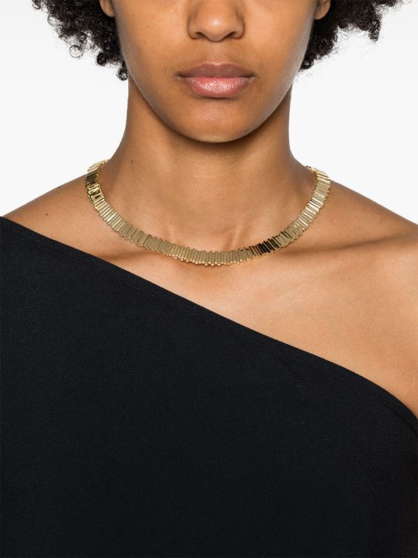 Suzanne Kalan 18kt Yellow Gold Jagged Baguette Necklace | Browns Fine Necklaces