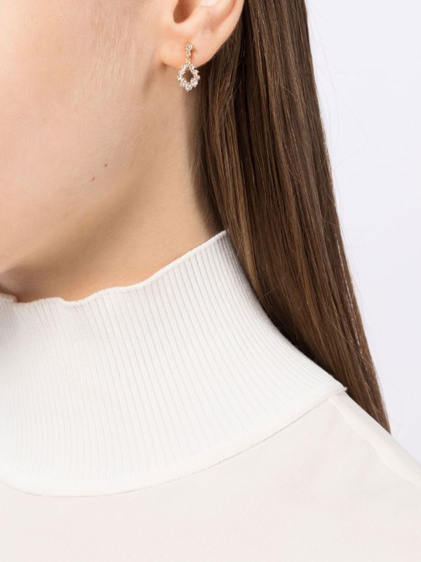 Suzanne Kalan 18kt Yellow Gold Princess Diamond Pear Drop Earrings | Browns Fine Earrings