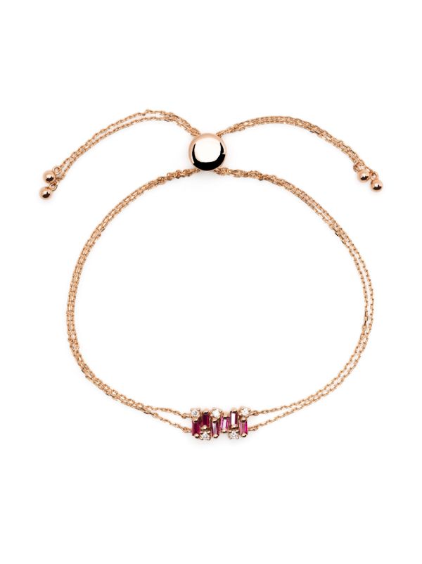 Suzanne Kalan 18kt yellow gold Shimmer mini ruby bracelet | Browns Fine Bracelets