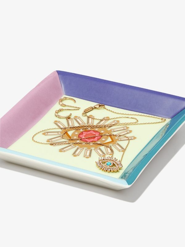 Suzanne Kalan X Jonathan Adler Green Evil Eye Porcelain Jewellery Tray | Browns Trays