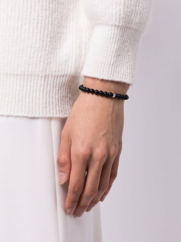 Sydney Evan 14K White Gold Eternity Onyx And Diamond Bracelet | Browns Bracelets