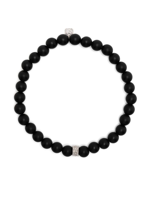 Sydney Evan 14K white gold Eternity onyx and diamond bracelet | Browns Bracelets