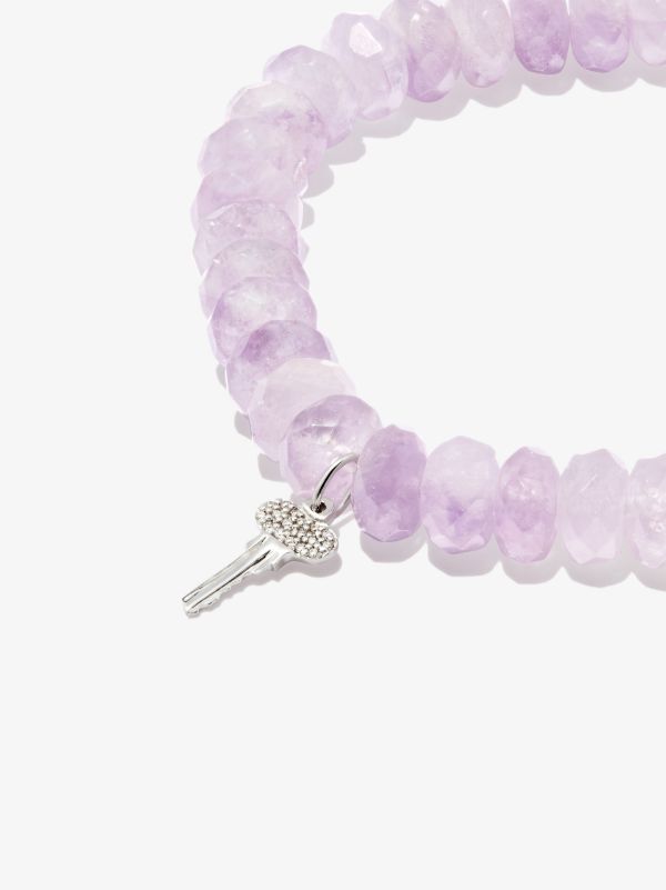 Sydney Evan 14K White Gold Mini Key Beaded Diamond Bracelet | Browns Fine Bracelets