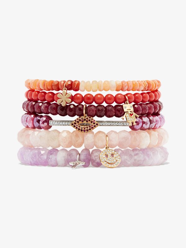 Sydney Evan 14K White Gold Mini Key Beaded Diamond Bracelet | Browns Fine Bracelets