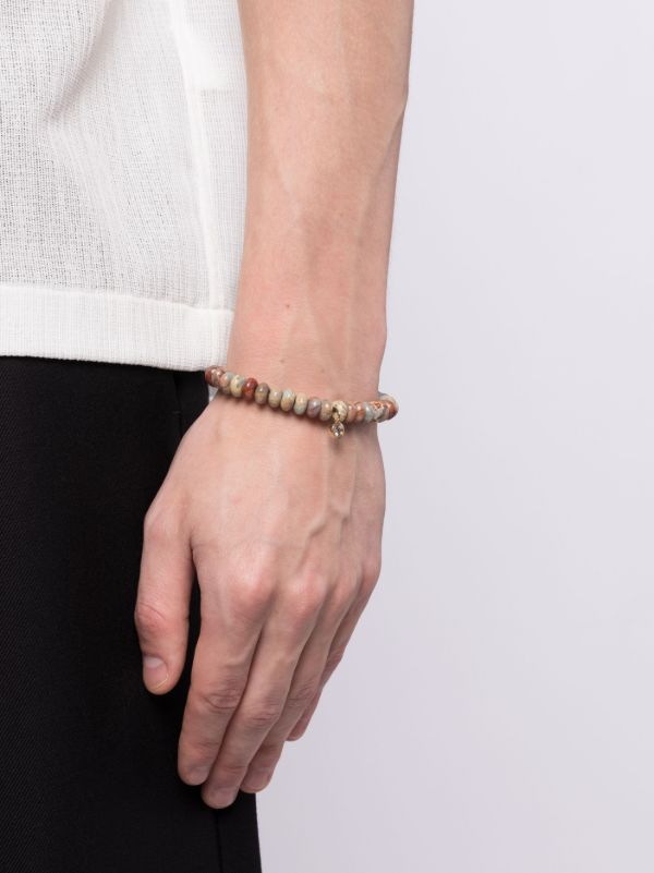 Sydney Evan 14k Yellow Gold Brown Diamond Charm Snakeskin Jasper Bracelet | Browns Bracelets