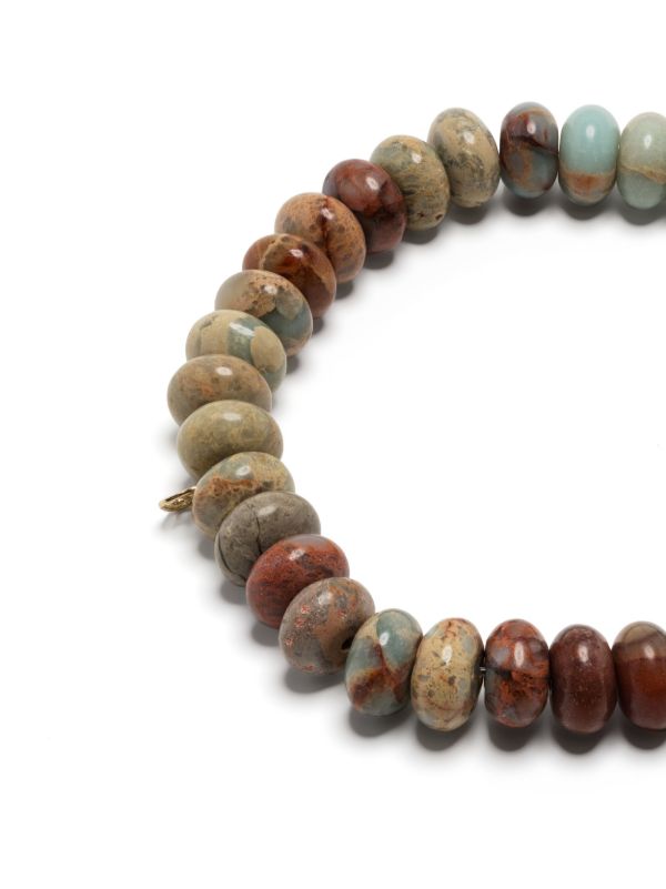 Sydney Evan 14k Yellow Gold Brown Diamond Charm Snakeskin Jasper Bracelet | Browns Bracelets