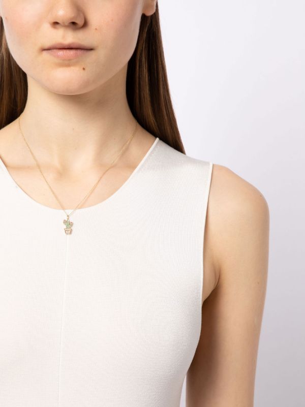 Sydney Evan 14K Yellow Gold Cactus Diamond Necklace | Browns Fine Necklaces
