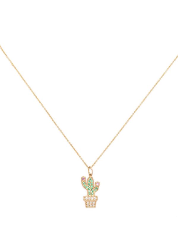 Sydney Evan 14K yellow gold Cactus diamond necklace | Browns Fine Necklaces