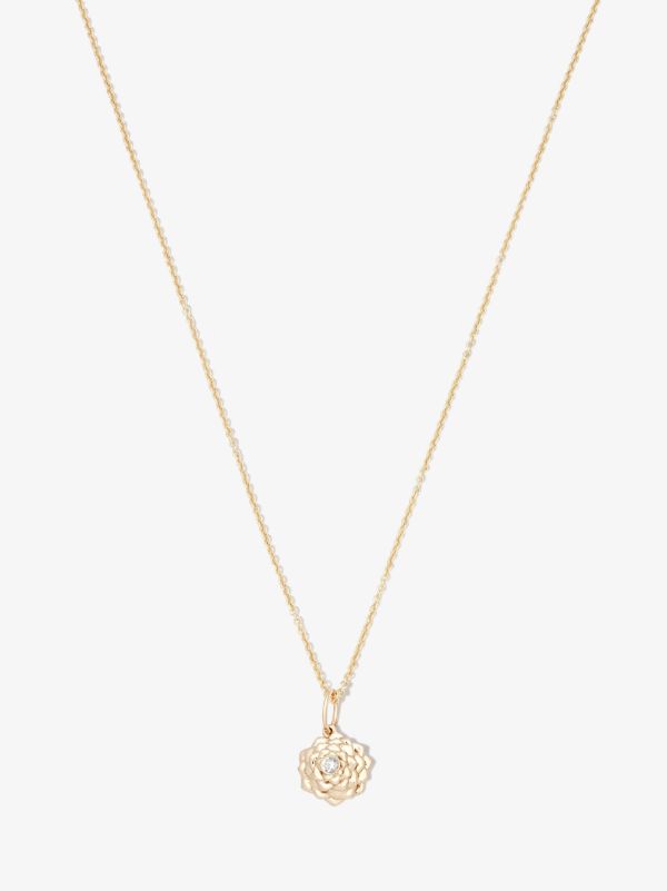 Sydney Evan 14K yellow gold camellia diamond necklace | Browns Fine Necklaces
