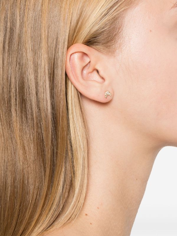 Sydney Evan 14K Yellow Gold Croissant Diamond Earrings | Browns Fine Earrings