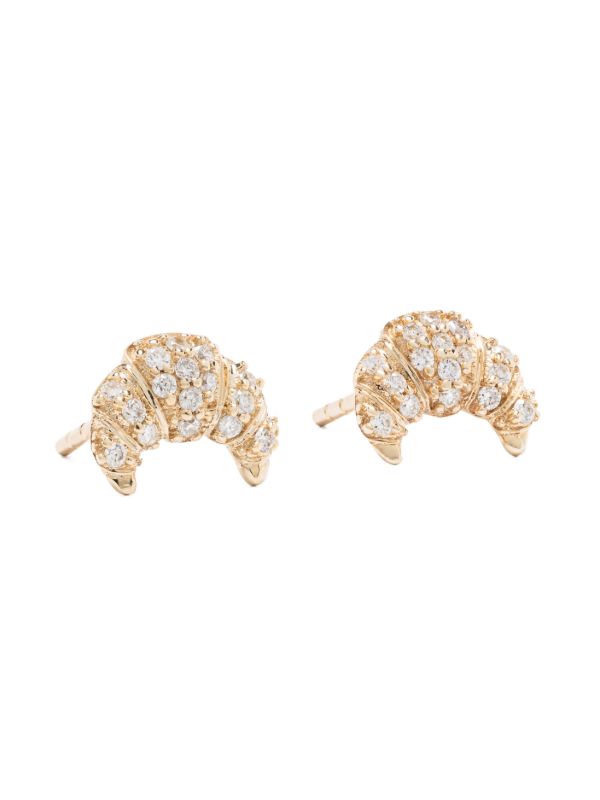 Sydney Evan 14K Yellow Gold Croissant Diamond Earrings | Browns Fine Earrings