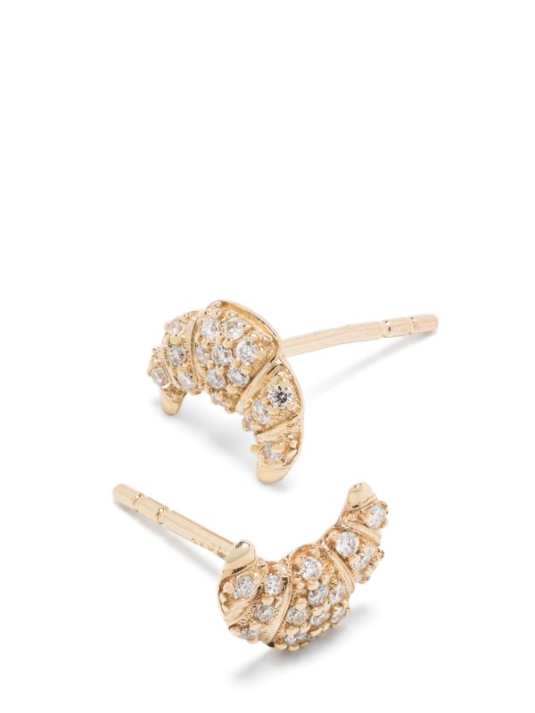 Sydney Evan 14K Yellow Gold Croissant Diamond Earrings | Browns Fine Earrings