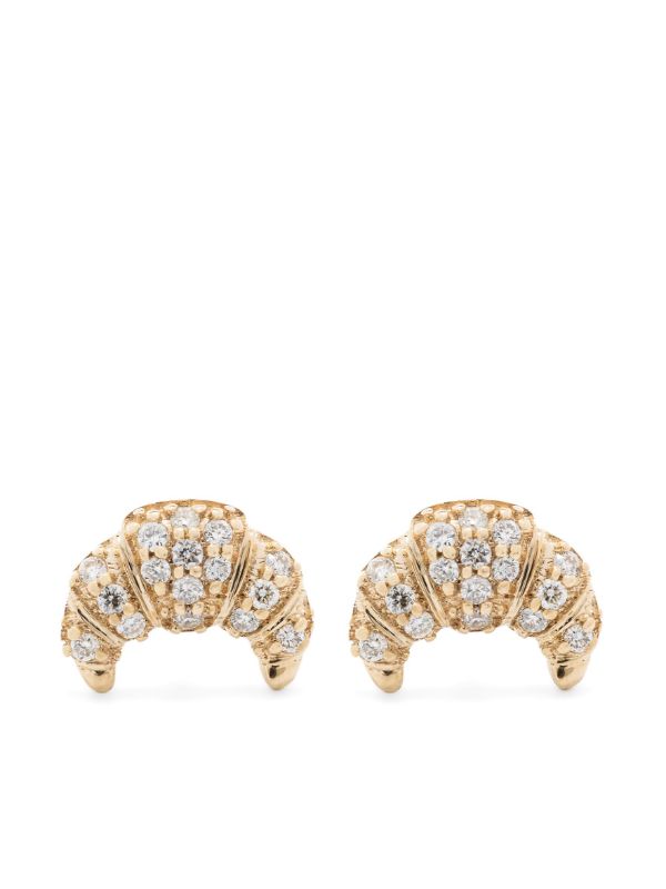 Sydney Evan 14K Yellow Gold Croissant Diamond Earrings | Browns Fine Earrings