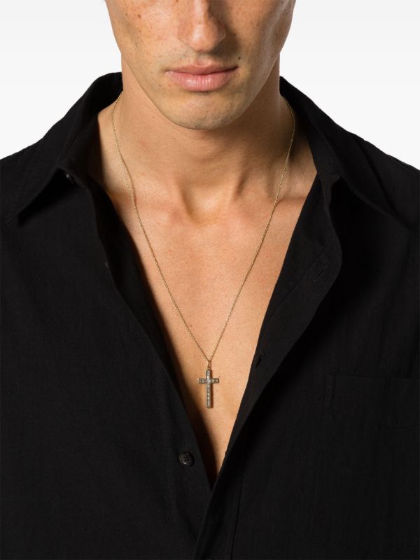 Sydney Evan 14K Yellow Gold Cross Diamond Pendant Necklace | Browns Necklaces